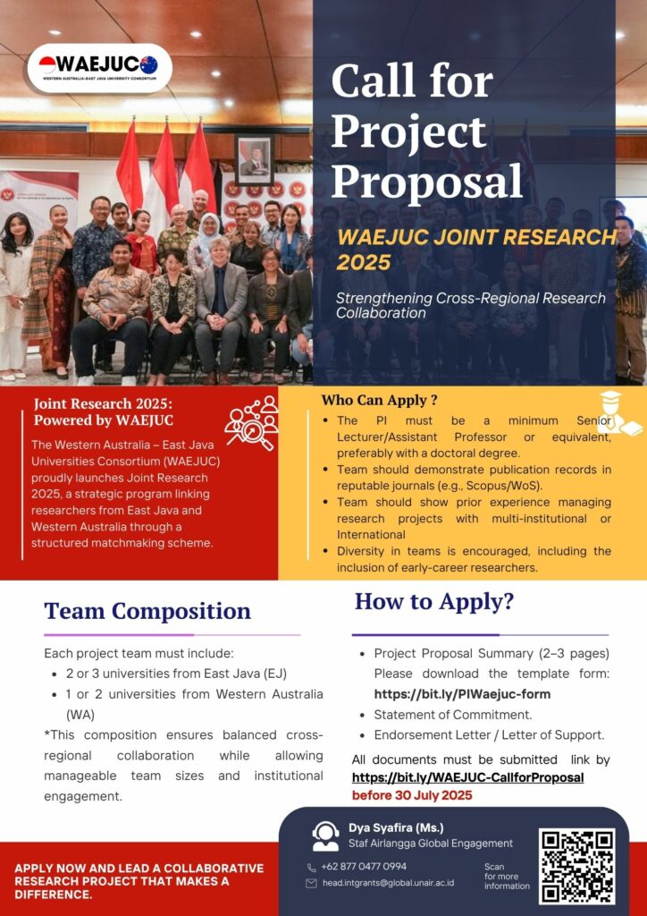 FLYER Call for Principal Investigator - WAEJUC Joint Research 2025