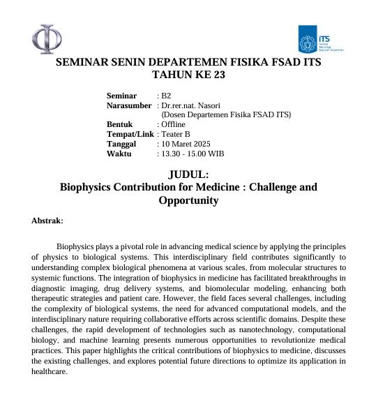 abstrak seminar seninan Nasori dosen Departemen Fisika FSAD ITS Surabaya