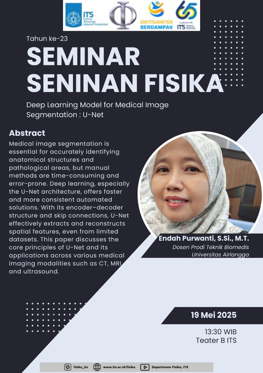monday seminar endah purwanti, lecturer airlangga university, Department of Physics, Faculty of Science and Data Analytics, Institut Teknologi Sepuluh Nopember (ITS), Surabaya