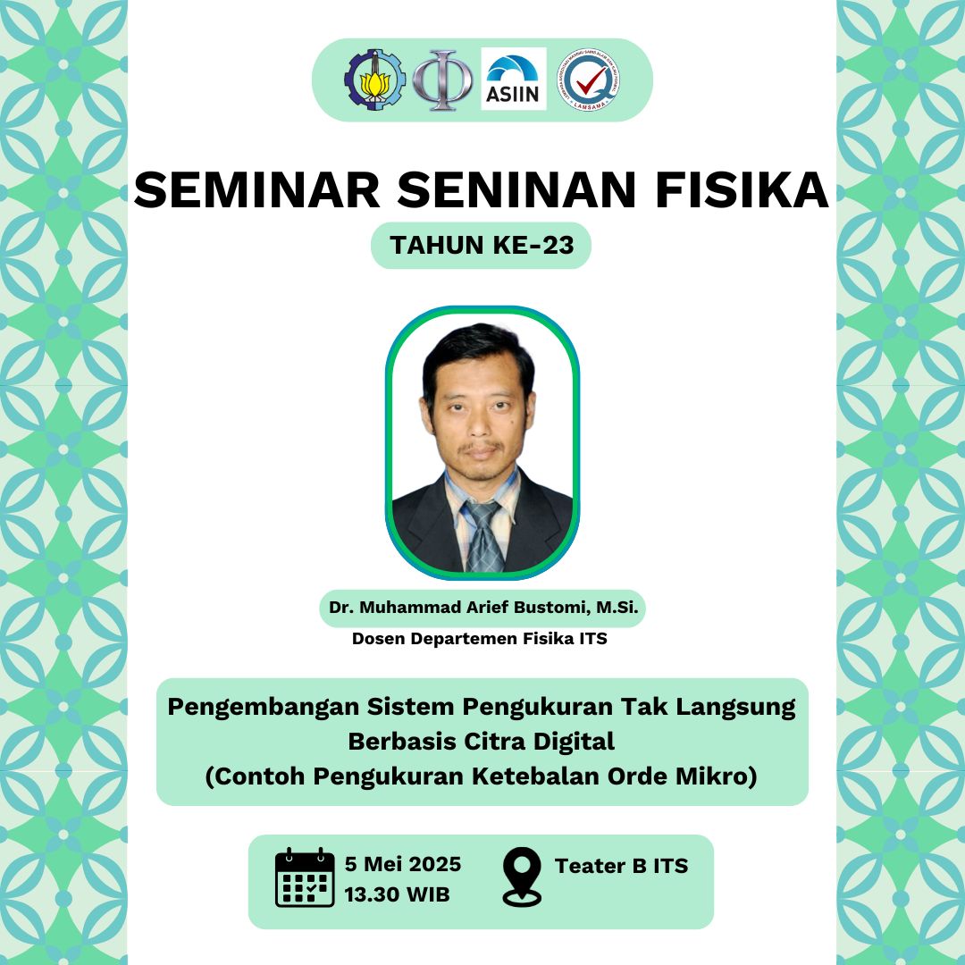 Muhammad Arief Bustomi monday seminar department of physics fsad its surabaya