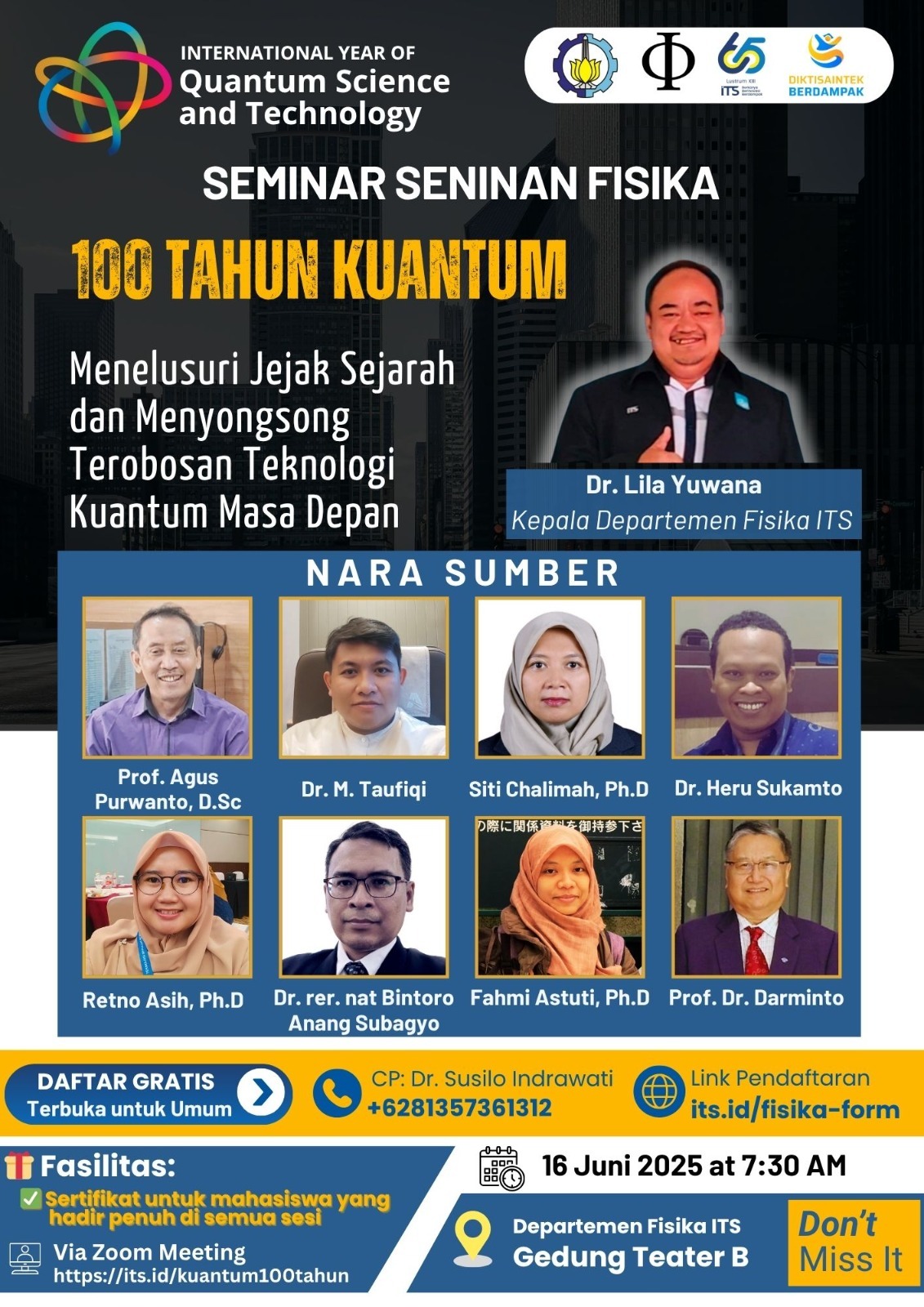 seminar seninan fisika FSAD ITS 100 tahun kuantum