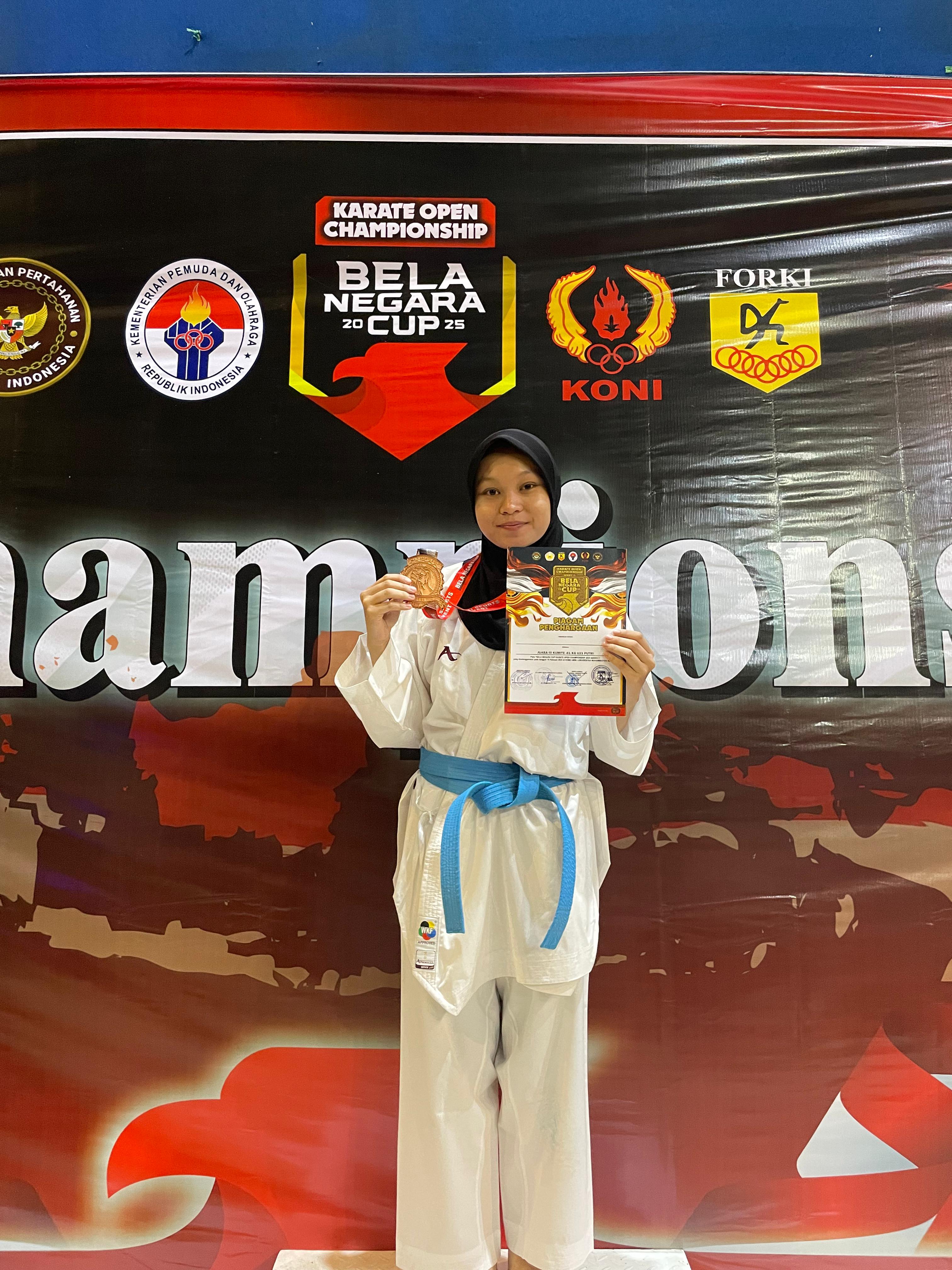 Juara 3 Nasional di Kejuaraan Karate Bela Negara Cup 2025