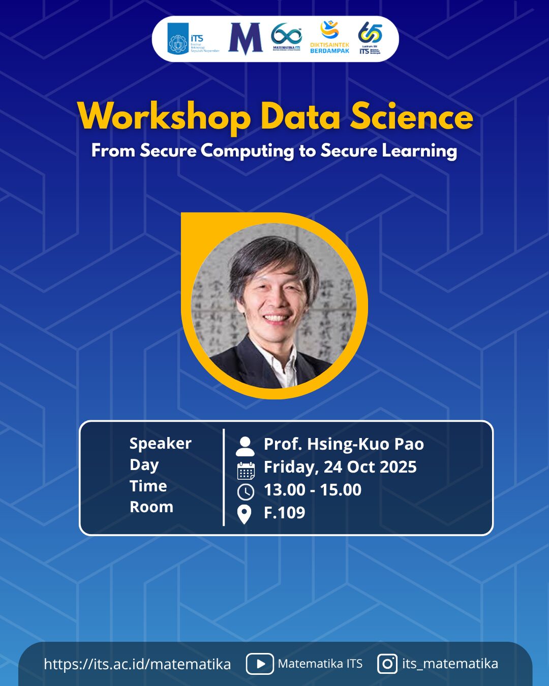 Departemen Matematika ITS Gelar Workshop Data Science Bersama NTUST Taiwan