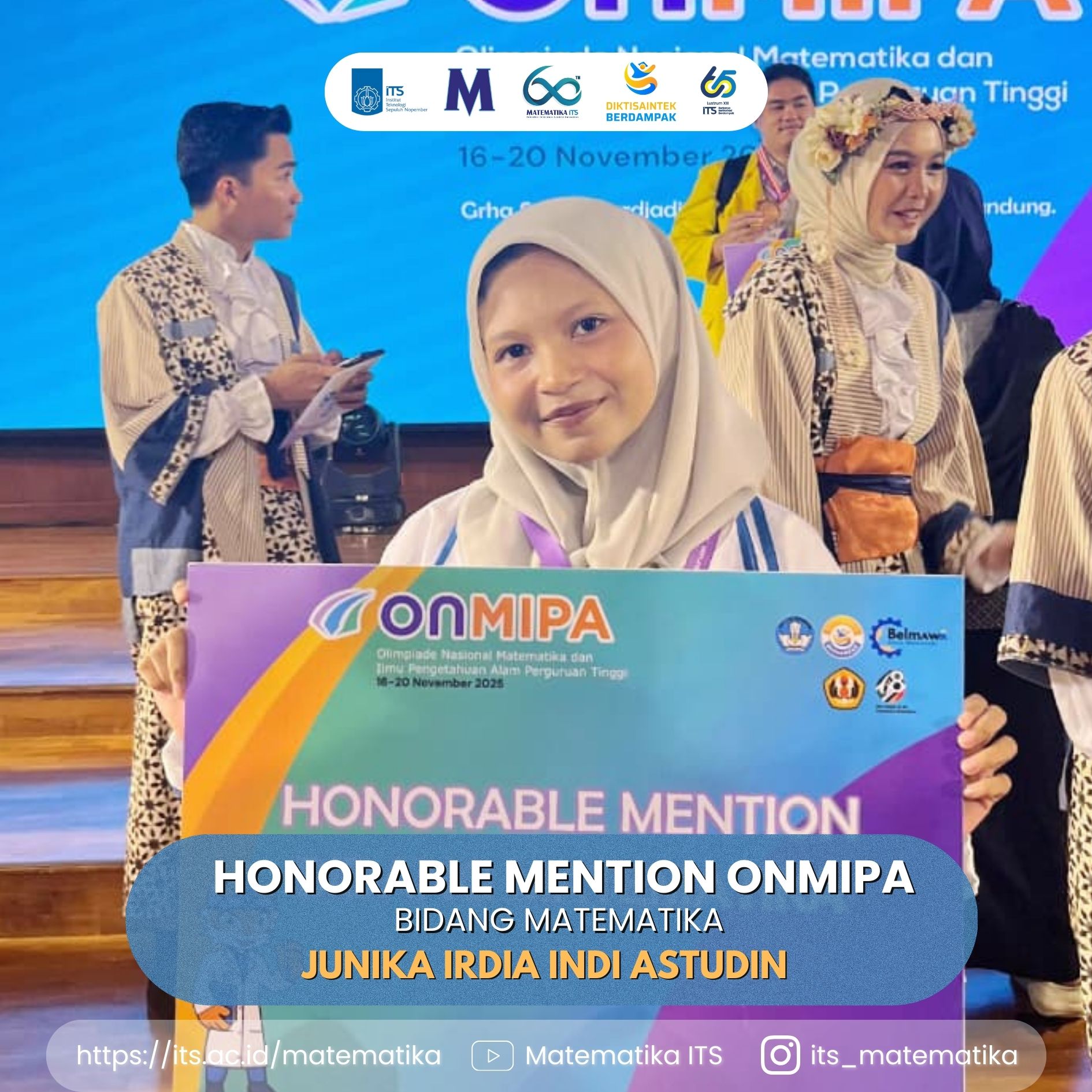 Mahasiswa Departemen Matematika ITS Raih Honorable Mention di ONMIPA 2025