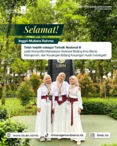 Inggit Mutiara Rahma Selected as National Best Student in 2025 Business, Management, and Finance