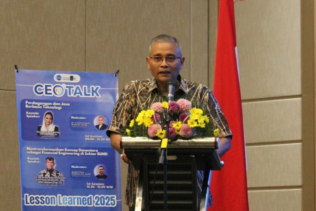 Gambar Kepala Pusat Studi Pengembangan Industri dan Kebijakan Publik (PSPI-KP) ITS Dr Ir Arman Hakim Nasution MEng saat menyampaikan sambutannya