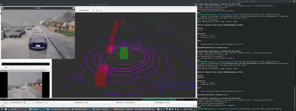 Simulasi mobil melalui CARLA oleh Tim Sapuangin ITS dalam Autonomous Programming Competition SEM 2025