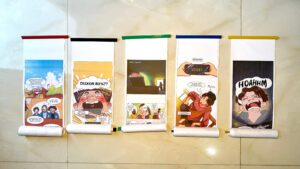 Gambar beberapa gambaran komik edukatif digital yang disosialisasikan Tim Abmas ITS di Sumenep
