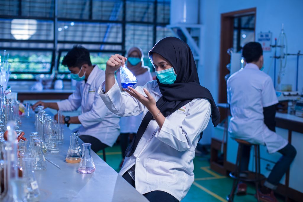 ITS researchers conducting studies on environmental sustainability, demonstrating the seamless integration of education and nature conservation