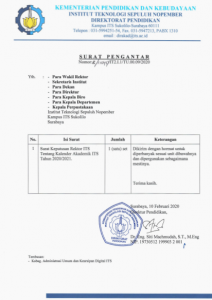Kalender Akademik Tahun 2020 – 2021