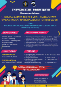 Lomba Karya Tulis Ilmiah Mahasiswa Online Tingkat Nasional