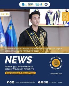 Raih IPK 3,97, Johnathan Philbert dari Mahasiswa Desain Produk ITS dinobatkan sebagai Wisudawan Terbaik ITS