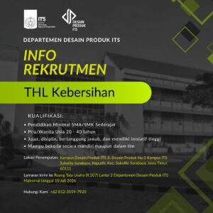 Info Rekrutmen THL Kebersihan Departemen Desain Produk ITS