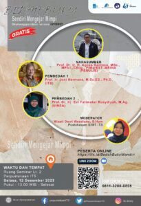 Undangan Bedah Buku Berjudul “Sendiri Mengejar Mimpi ” karya Prof. Dr. Ir. H. Agoes Santoso, MSc., MPhil., CEng., FIMarEST., MRIN.,