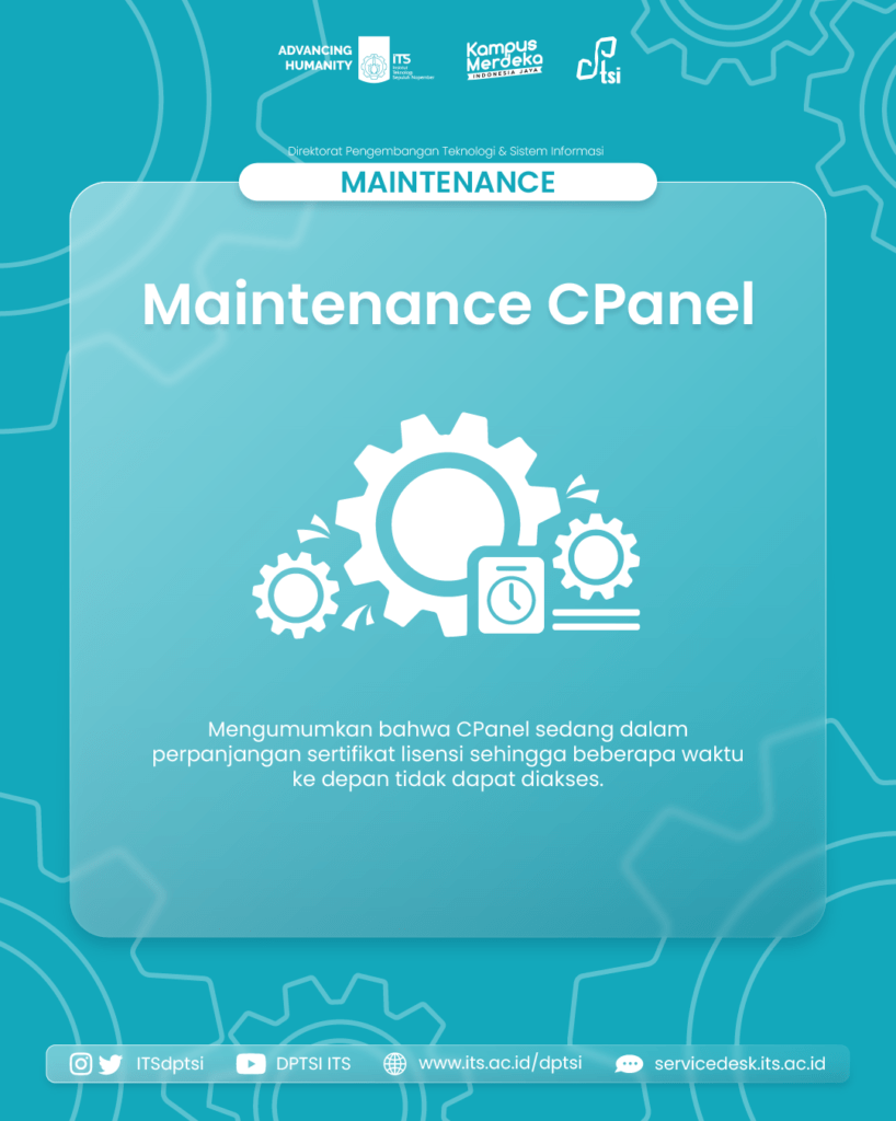 PENGUMUMAN: Maintenance CPanel