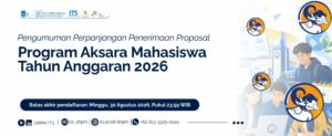 Pengumuman Perpanjangan Penerimaan Proposal Program Aksara Mahasiswa Tahun Anggaran 2026