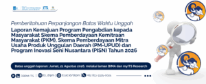 Pemberitahuan Perpanjangan Batas Waktu Pengunggahan Laporan Kemajuan Program Pengabdian kepada Masyarakat Skema PKM, Skema PM-UPUD dan PISN Tahun 2026