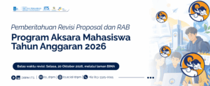 Pemberitahuan Revisi Proposal dan RAB Program Aksara Mahasiswa Tahun 2026