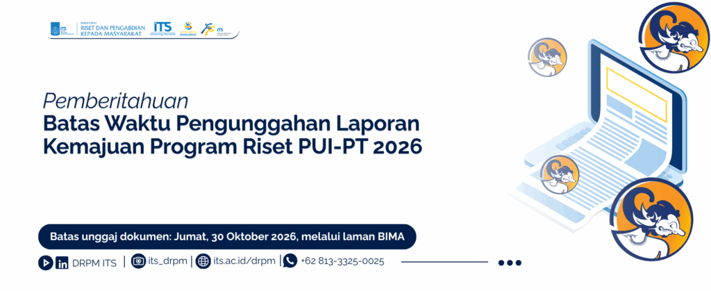 Pemberitahuan Batas Waktu Pengunggahan Laporan Kemajuan Program Riset PUI-PT 2026