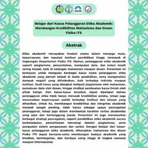 monday seminar abstrak sumiar prapata lecturer department of physics FSAD ITS Surabaya