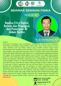 monday seminar M. Ari3ef Bustomi lecturer departmen of physics Fakultas Sains dan Analisa Data ITS Surabaya