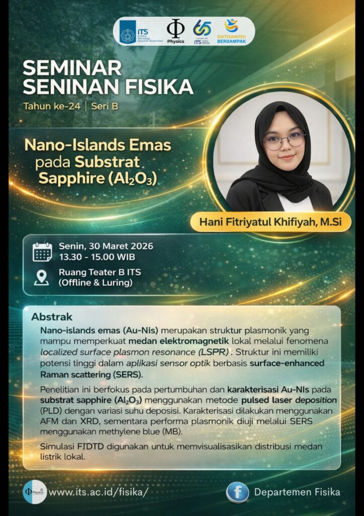 Hany Fitriyatul mahasiswa pascasarjana Departemen Fisika FSAD ITS Surabay