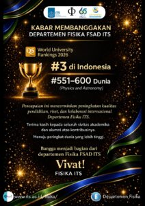 World University Ranking Physics Department ITS #3 in Indonesia