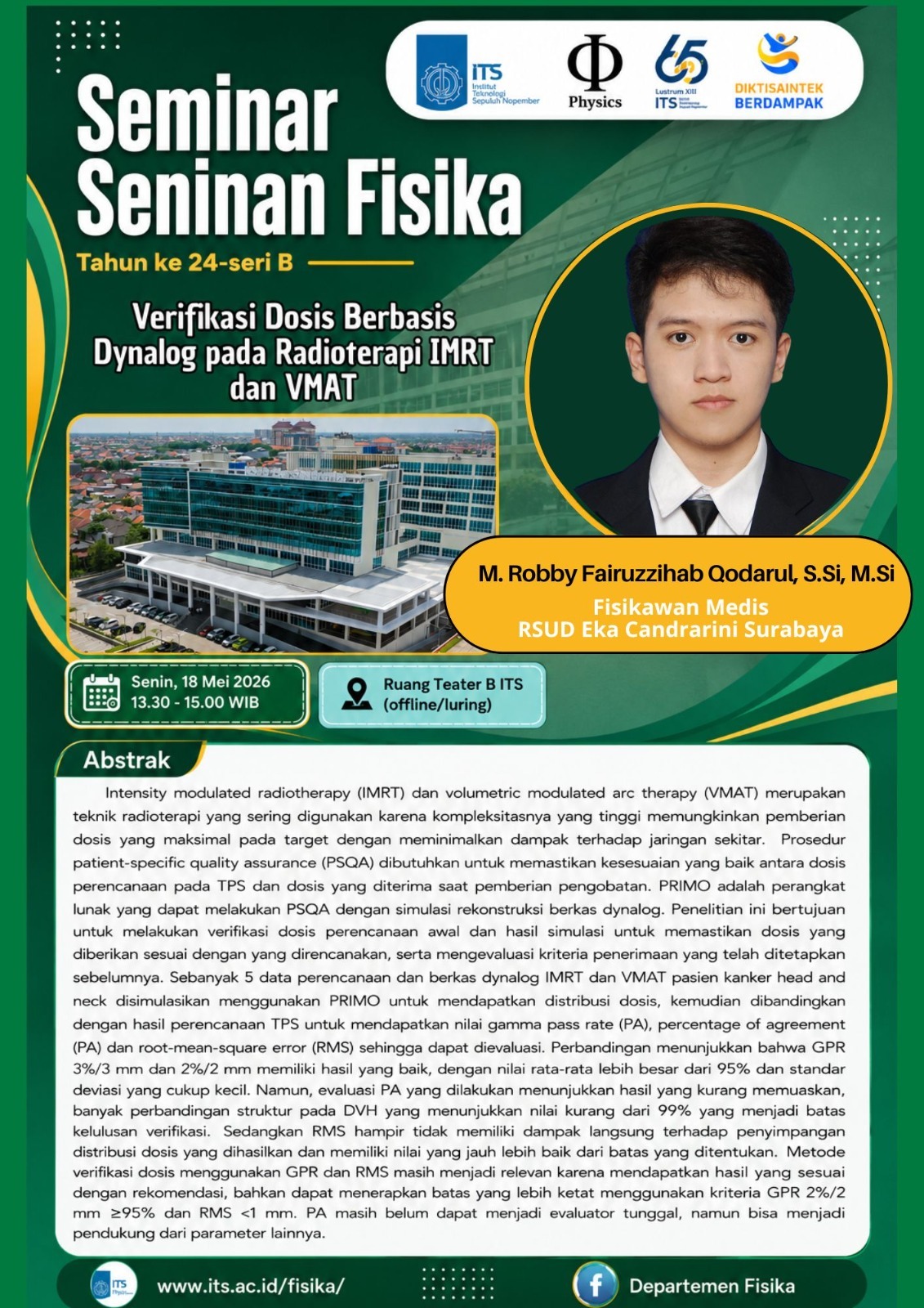 Seminar Seninan Departemen Fisika FSAD ITS Surabaya
