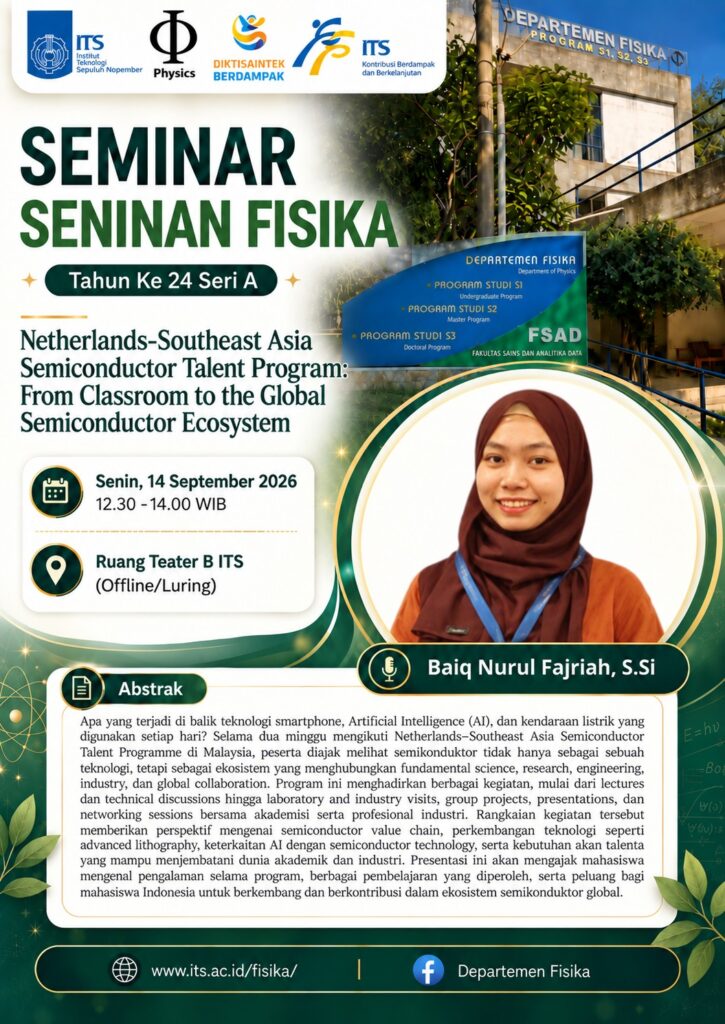 Seminar Seninan Departemen Fisika FSAD ITS Baiq Nurul Fajriah Mahasiswa Pascasarjana