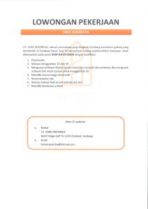 Lowongan Kerja: CV. Hore Indonesia