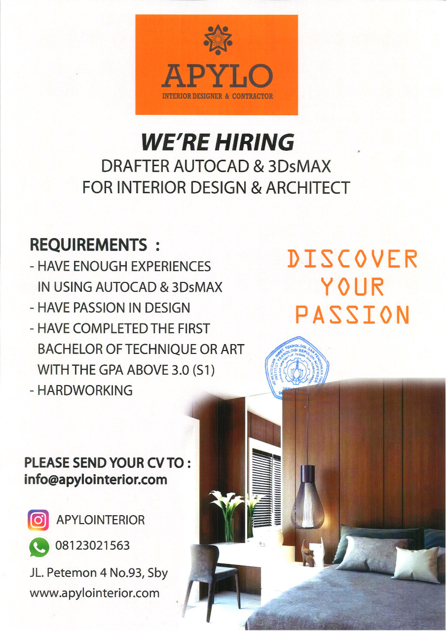 Job Vacancy APYLO Departemen Desain  Interior 