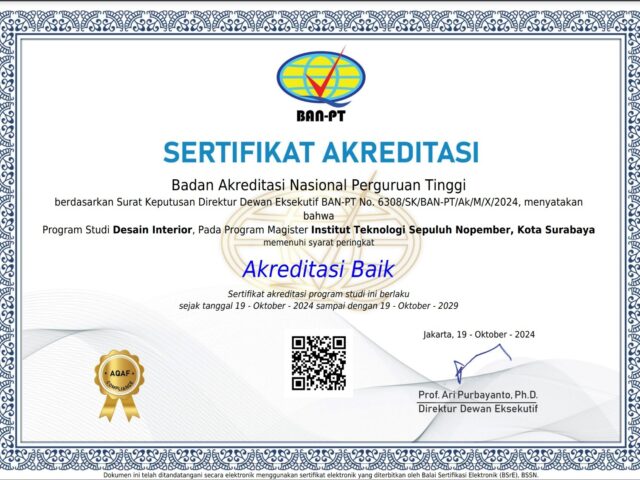 Sertifikat BAN PT Magister Desain Interior