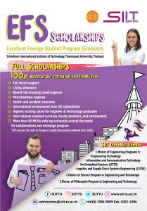 Scholarship for Master’s and Doctoral Degree Program in Thailand (Engineering and Technology) 2021