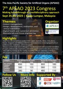 Asia-Pacific Society for Artificial Organs (APSAO) 2023 Congress