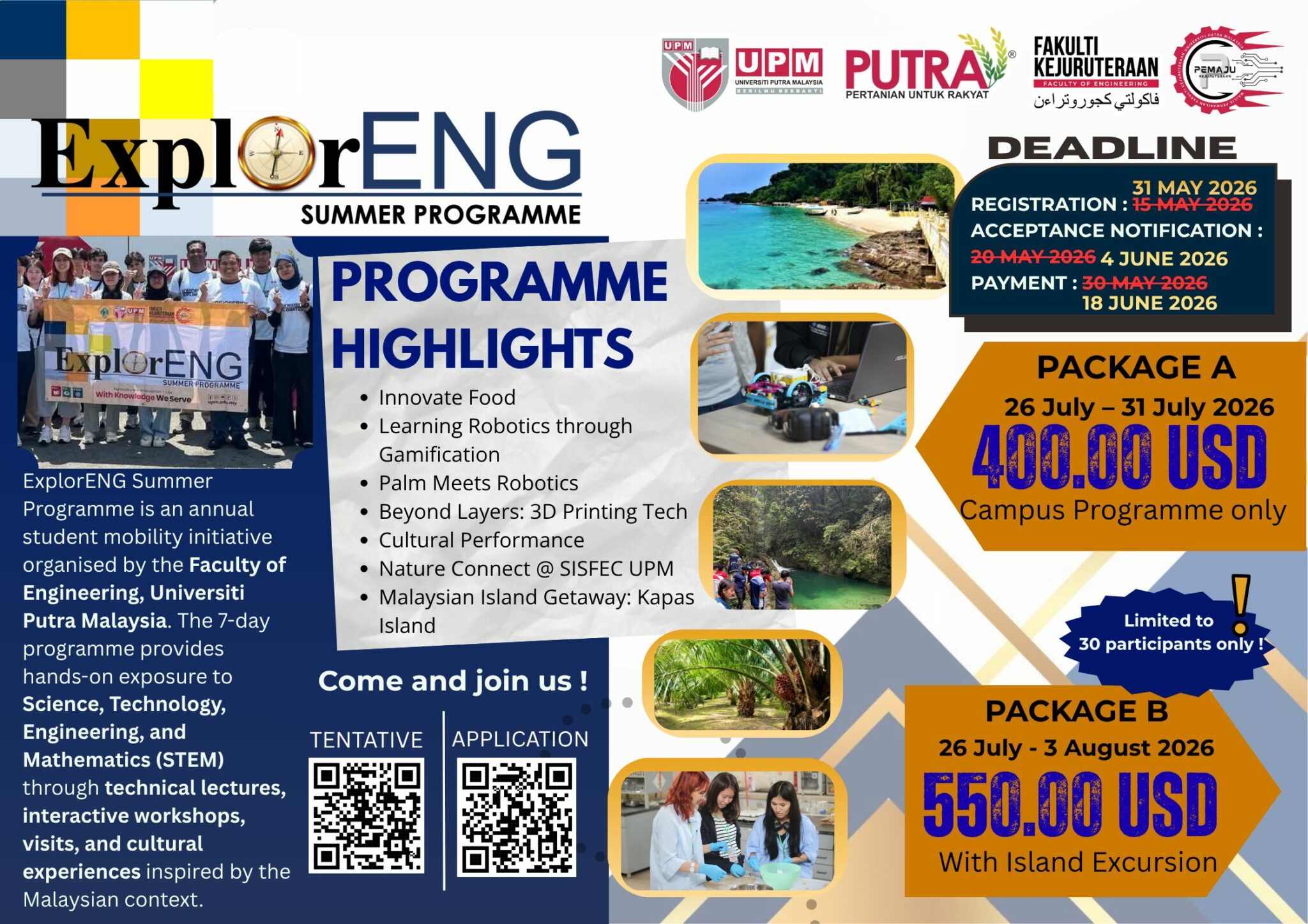 Explore Programme ExplorENG: Summer Programme 2026 at Faculty of Engineering, UPM - ITS ...
