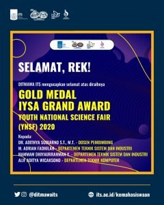 Gold Medal Iysa Grand Award Teknik Komputer ITS