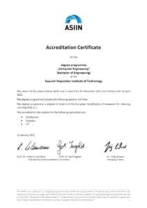 ASIIN Certicicate - Sarjana ITS Computer Engineering