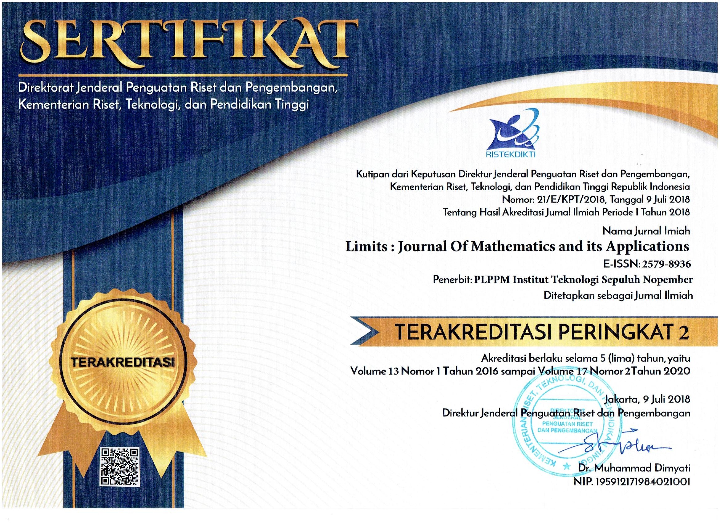 Sertifikat dan Akreditasi Departemen Matematika