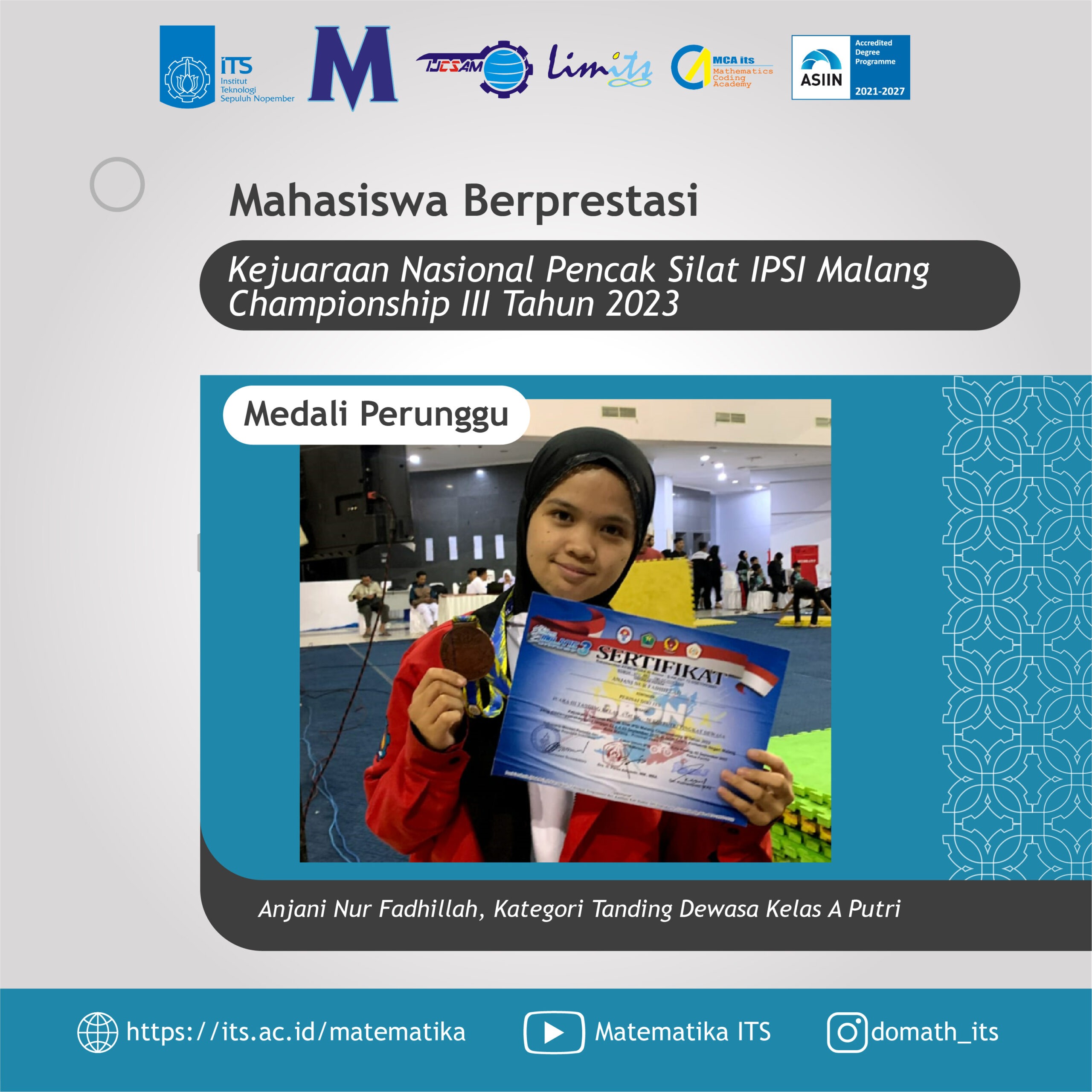 Raih Medali Perunggu Kejuaraan Nasional Pencak Silat IPSI Malang Championship III Tahun 2023