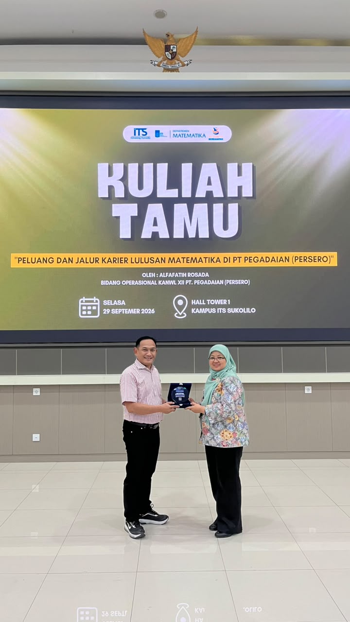 Buka Peluang Karir Mahasiswa, Departemen Matematika ITS Gelar Kuliah Tamu Bersama PT Pegadaian