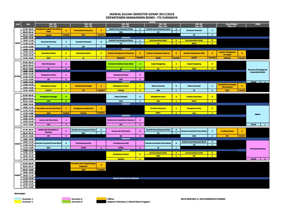 Jadwal Perkuliahan