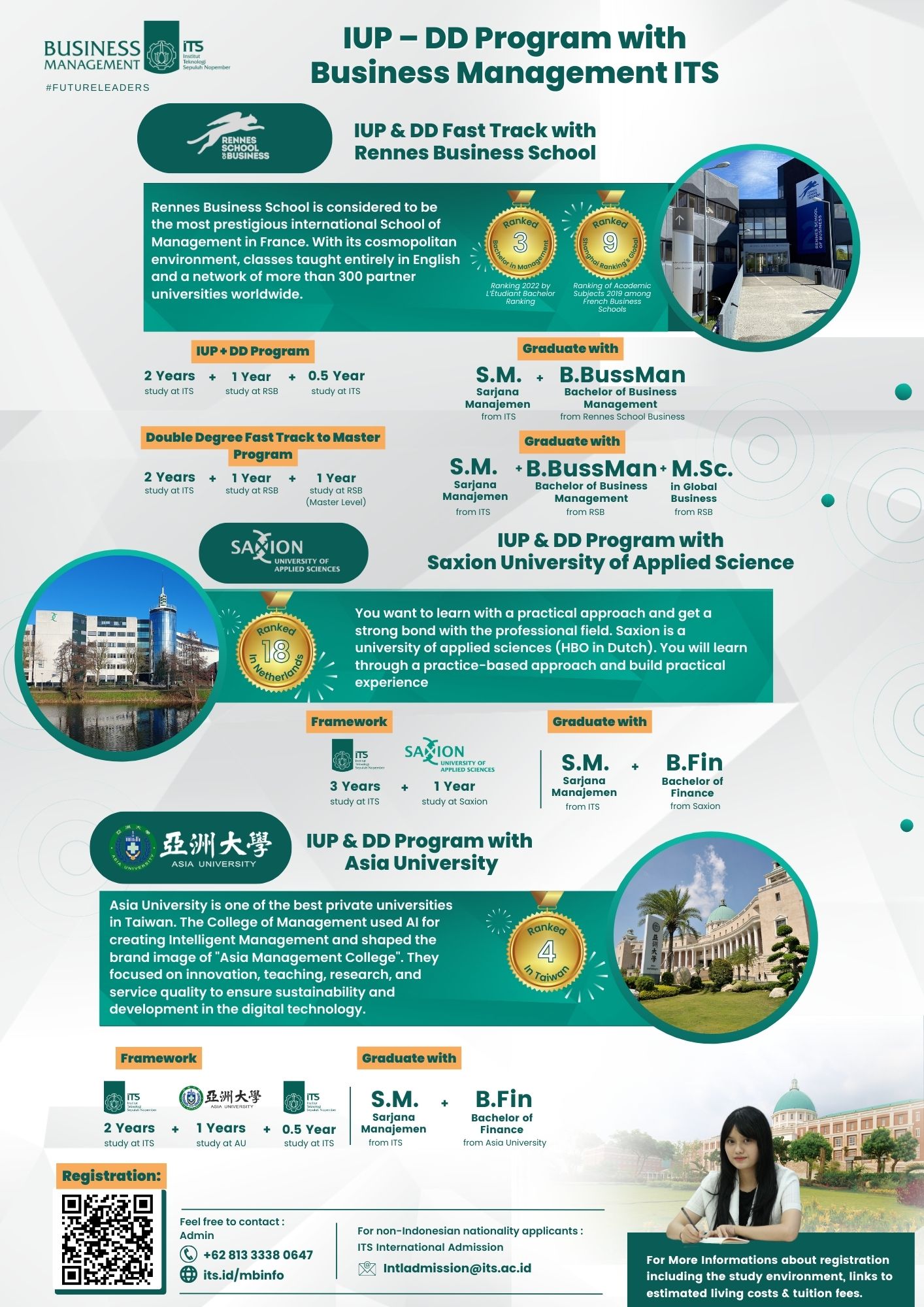 International Undergraduate Program + Double Degree (IUP+DD) Business