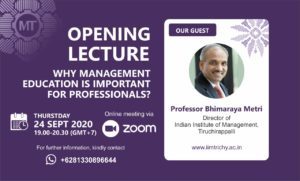 “Why Management Education is Important for Professionals?” by Prof. Bhimaraya Metri (India)