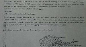 ITS Pangkas 2 Minggu Waktu Kuliah