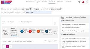 ITS Kembali Masuk Peringkat Dunia versi THE Impact Rankings