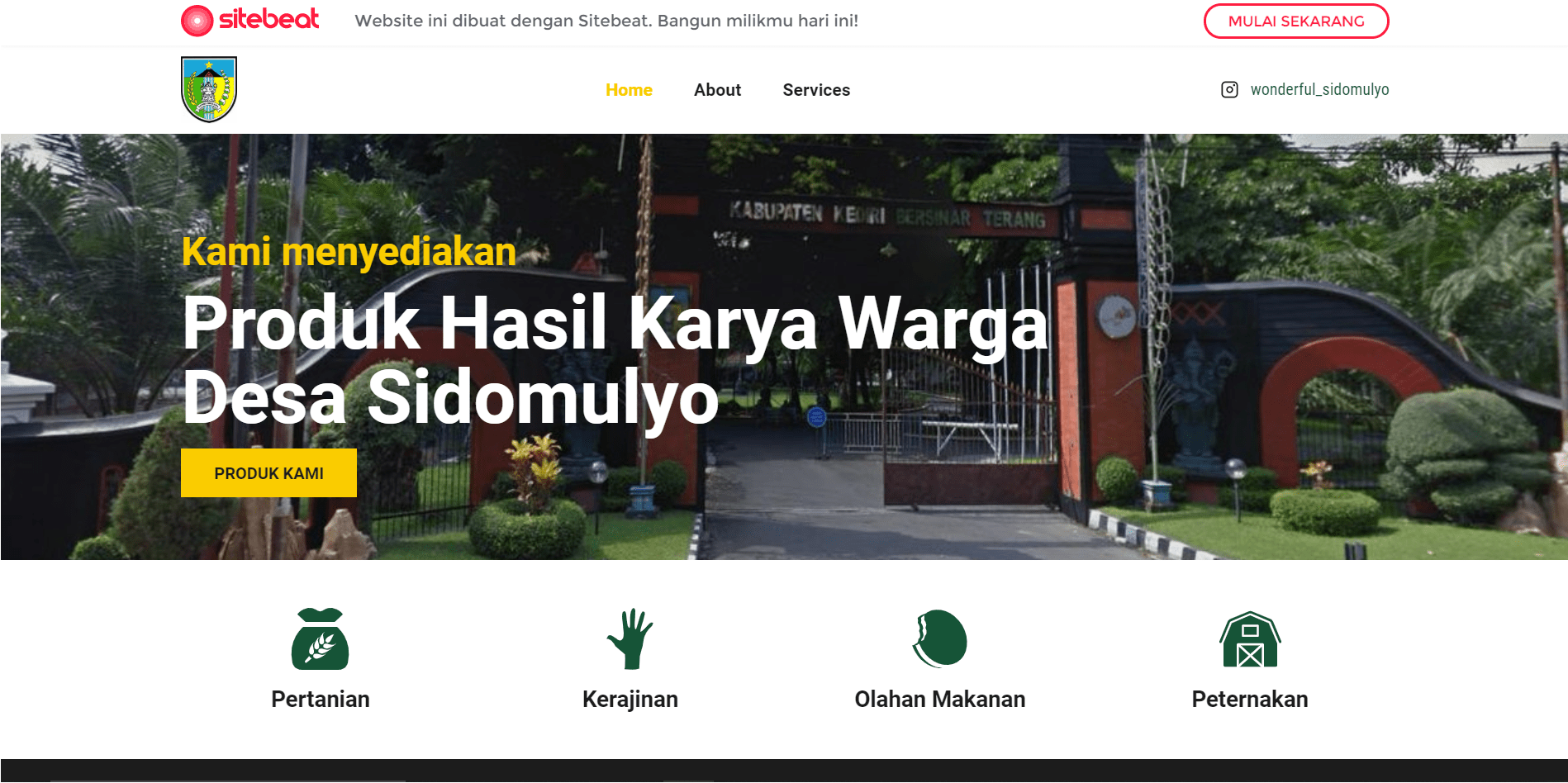 <span class="s1">The homepage of the Sidomulyo Village website as a product of ITS Student Study Service program</span>