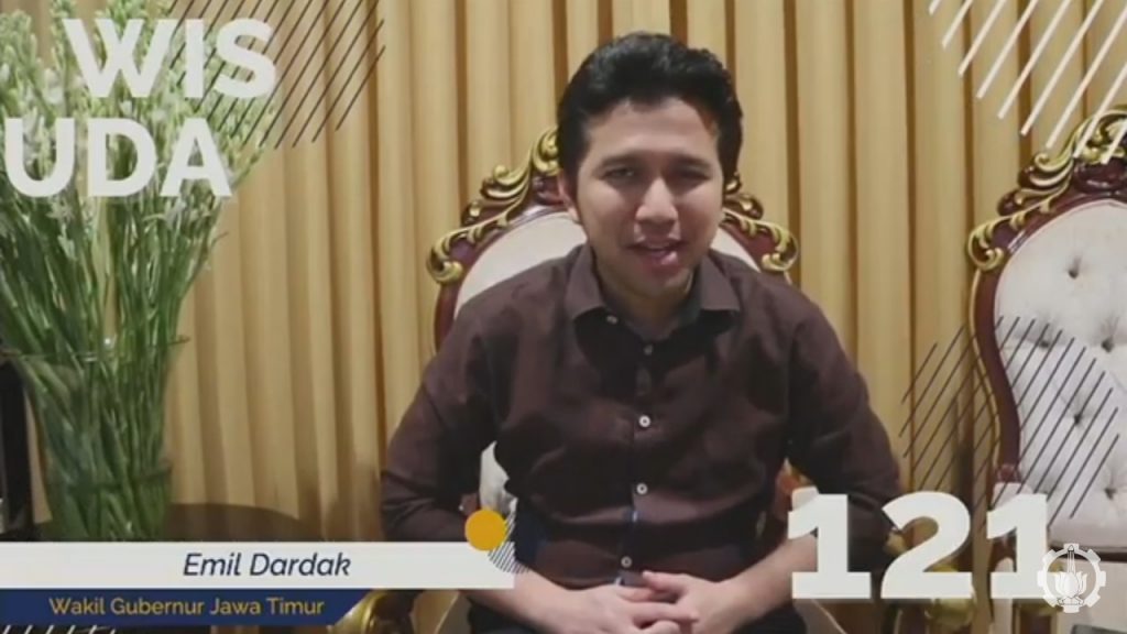 Wakil Gubernur Jawa Timur Dr Emil Dardak turut memberikan sambutan Wisuda ke-121 ITS secara daring