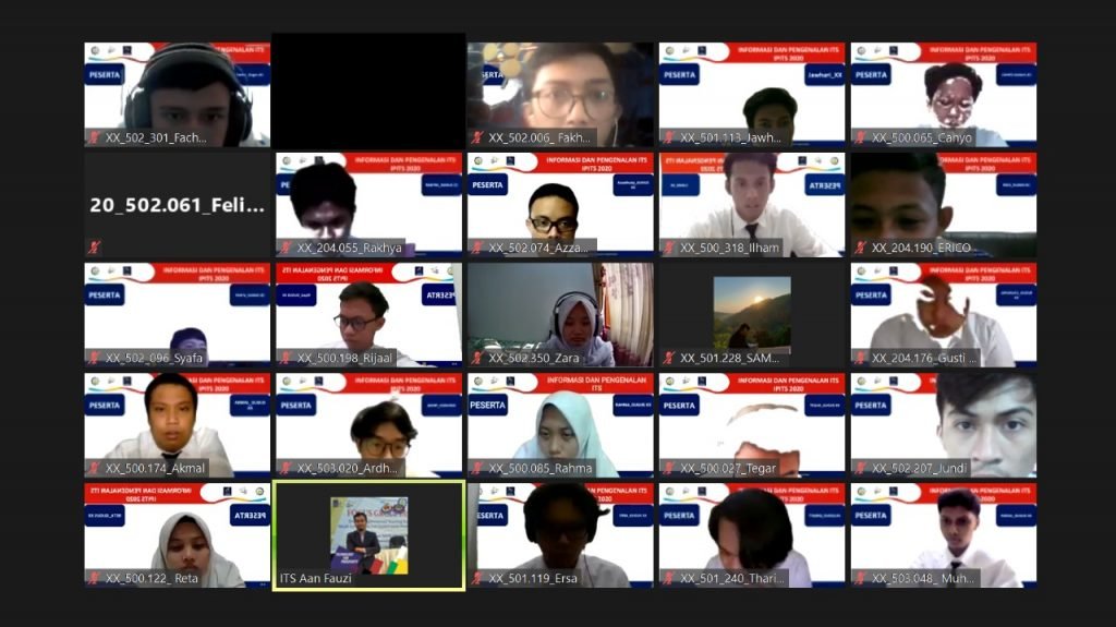 Suasana ruang virtual meeting zoom IPITS pada gugus XX
