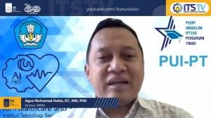 Direktur Riset dan Pengabdian kepada Masyarakat ITS Agus Hatta ST MSi PhD dalam acara peresmian PUI-AIHeS