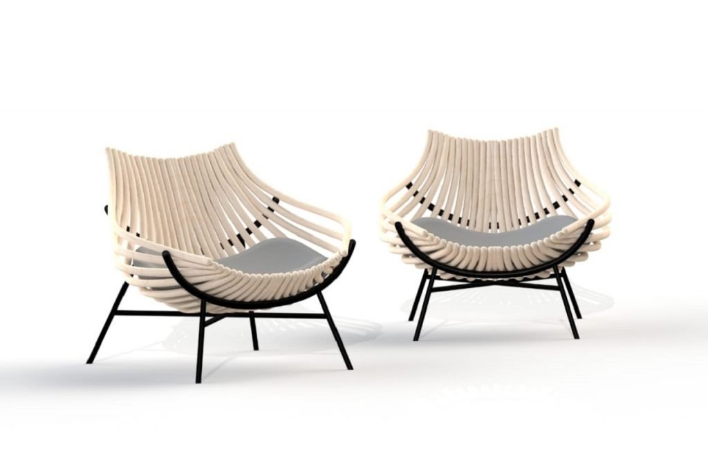 Ilustrasi dari Bapo Lounge Chair, karya mahasiswa Desain Produk ITS